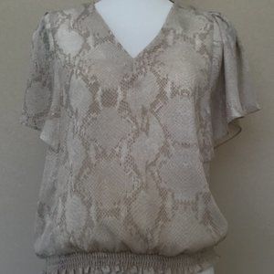 Animal patterned short-sleeve top by Ann Taylor